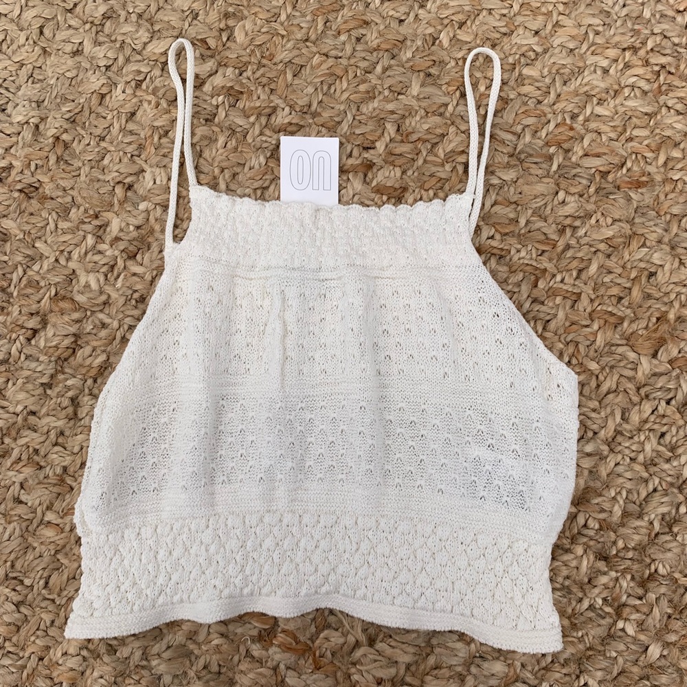 Cropped crochet Urban Outfitters tank